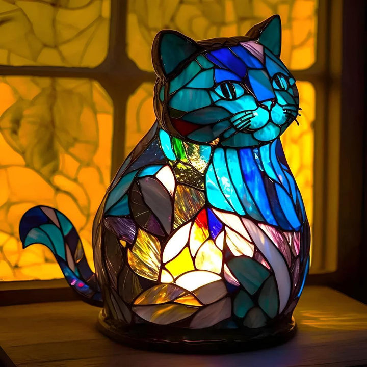 Stained Glass Animal Night Light Table Lamp
