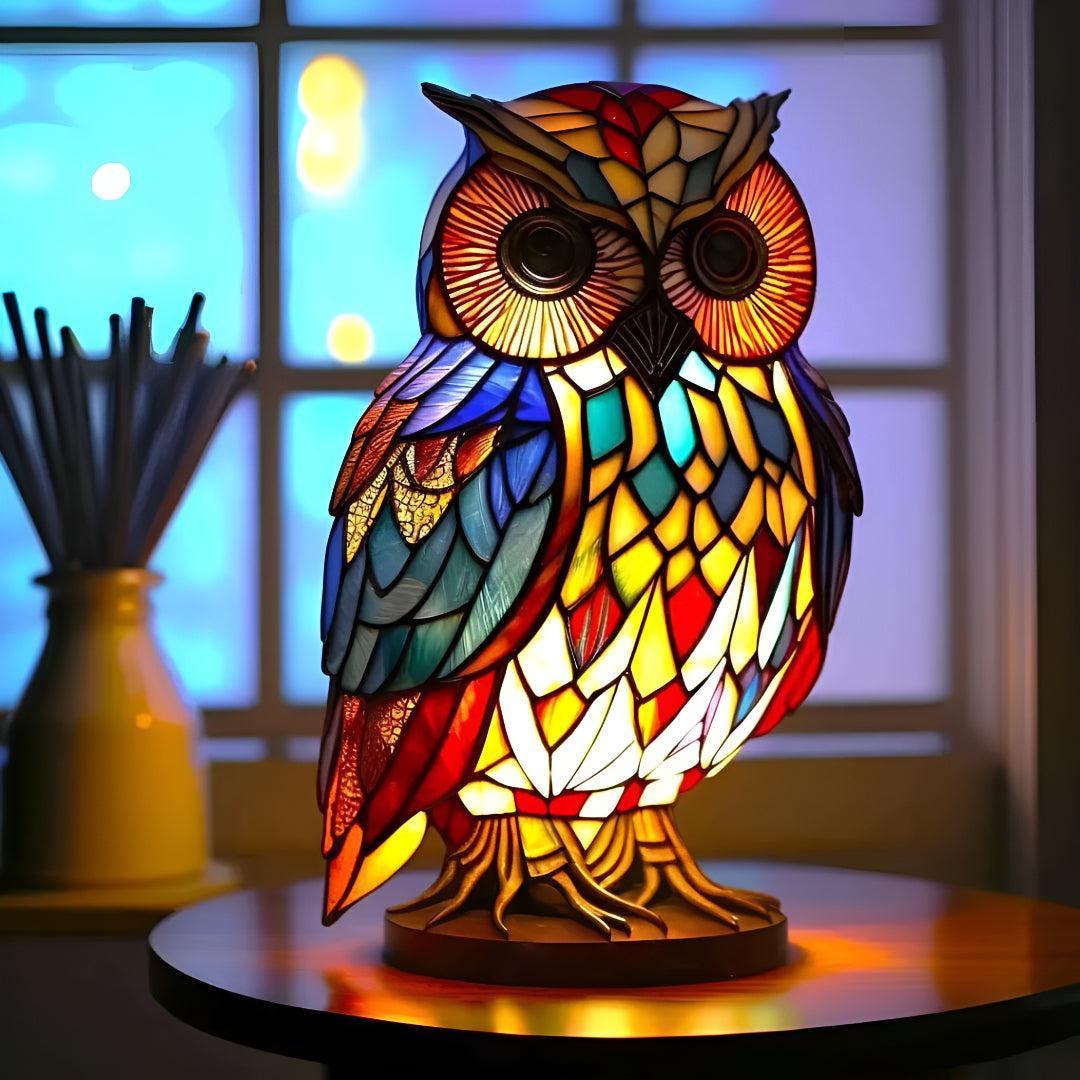 Stained Glass Animal Night Light Table Lamp