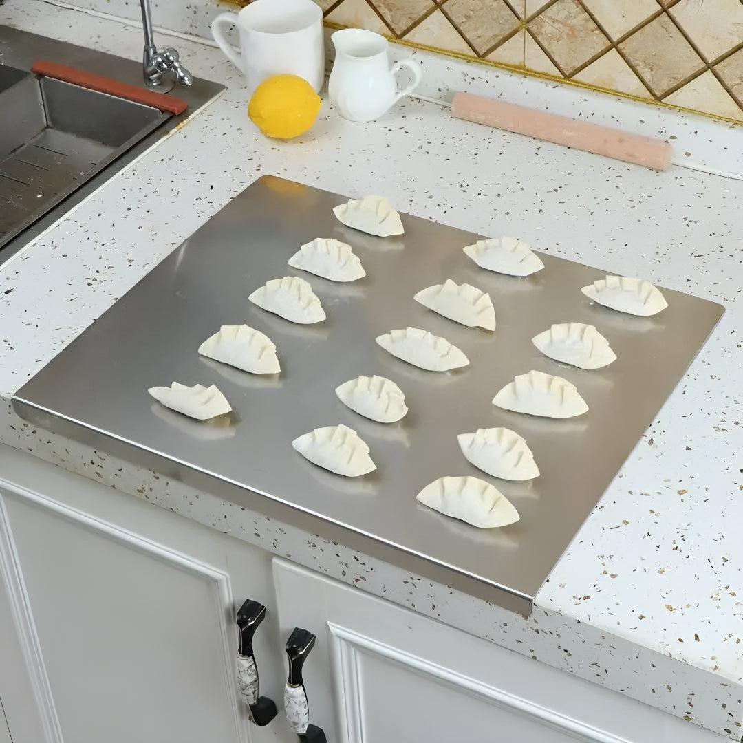 Stainless Steel Chopping Board With Spill Guard And Non Slip Base