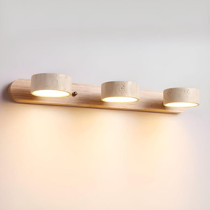 Travertine Duo Linear Wall Light With Natural Textured Design