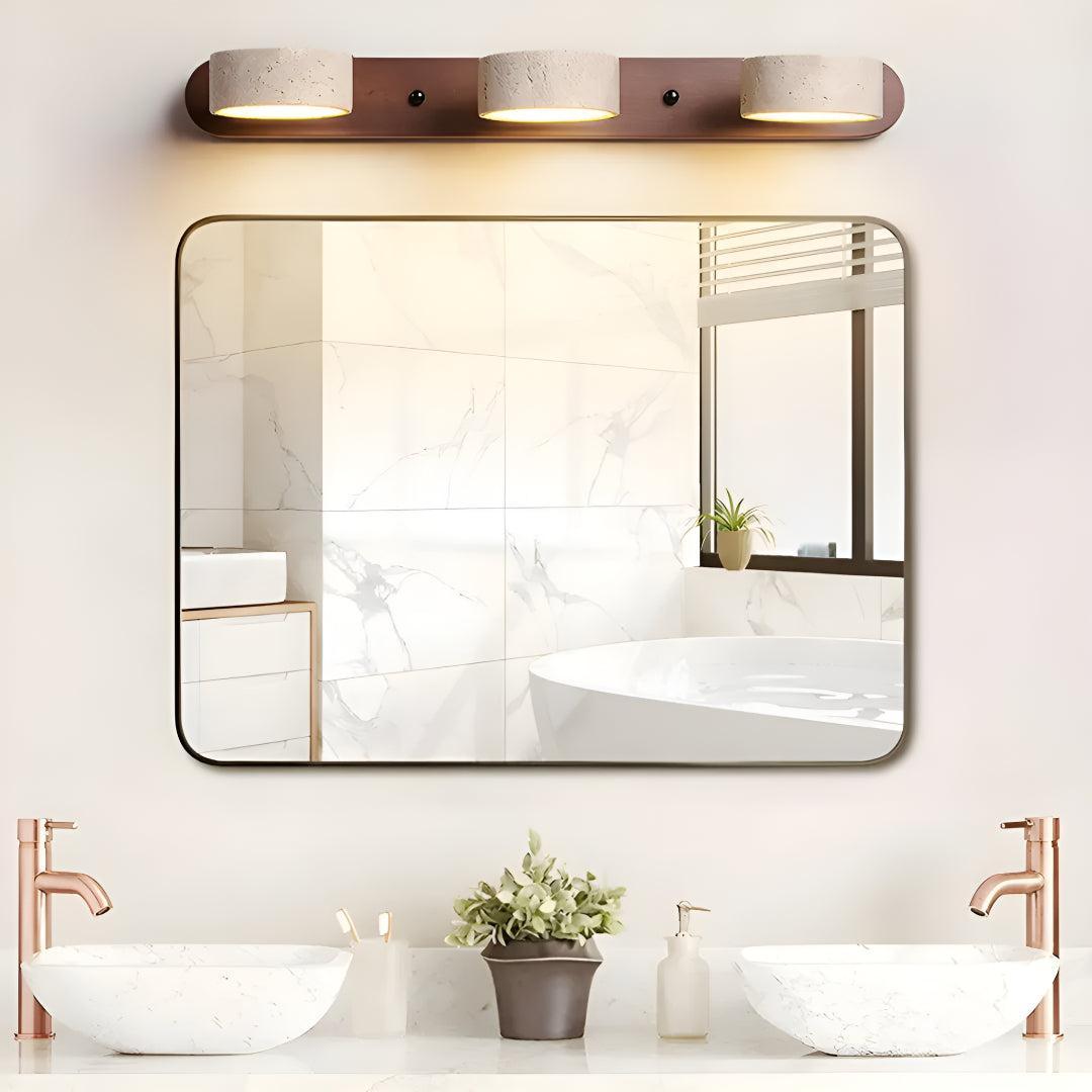 Travertine Duo Linear Wall Light With Natural Textured Design