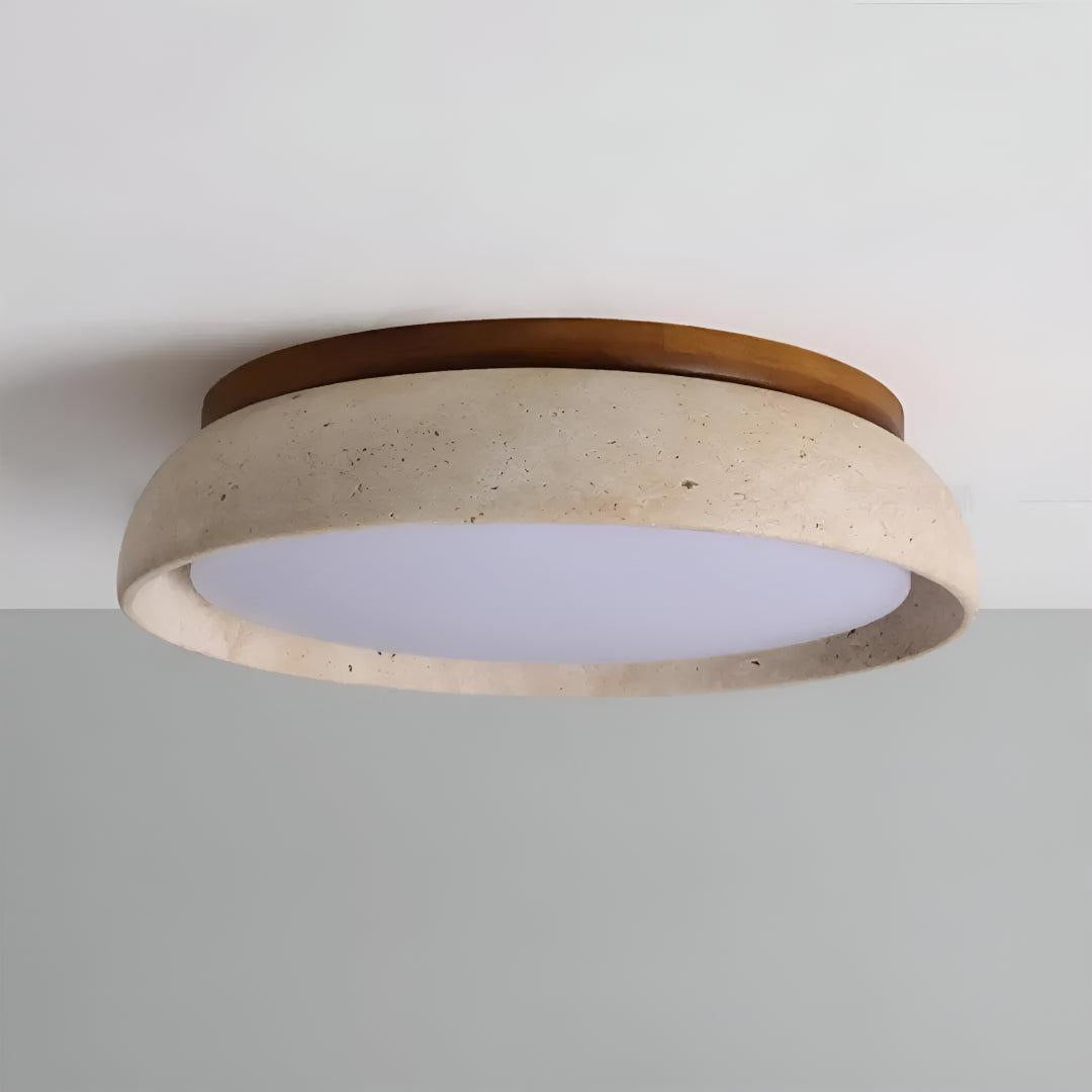 Travertine Flush Mount Ceiling Light Fixture For Modern Home Lighting