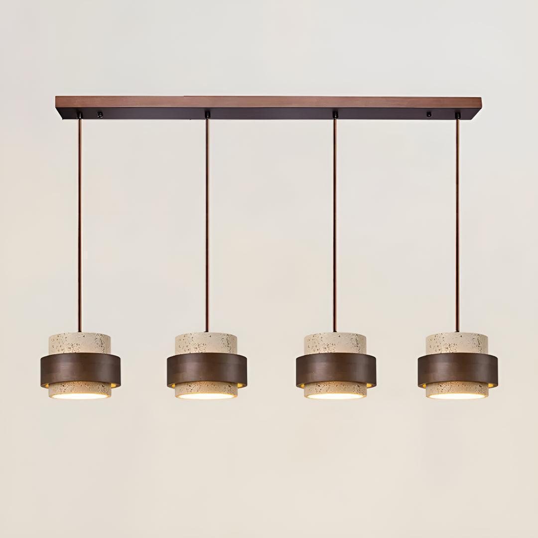 Travertine Pendant Light With Cylindrical Design