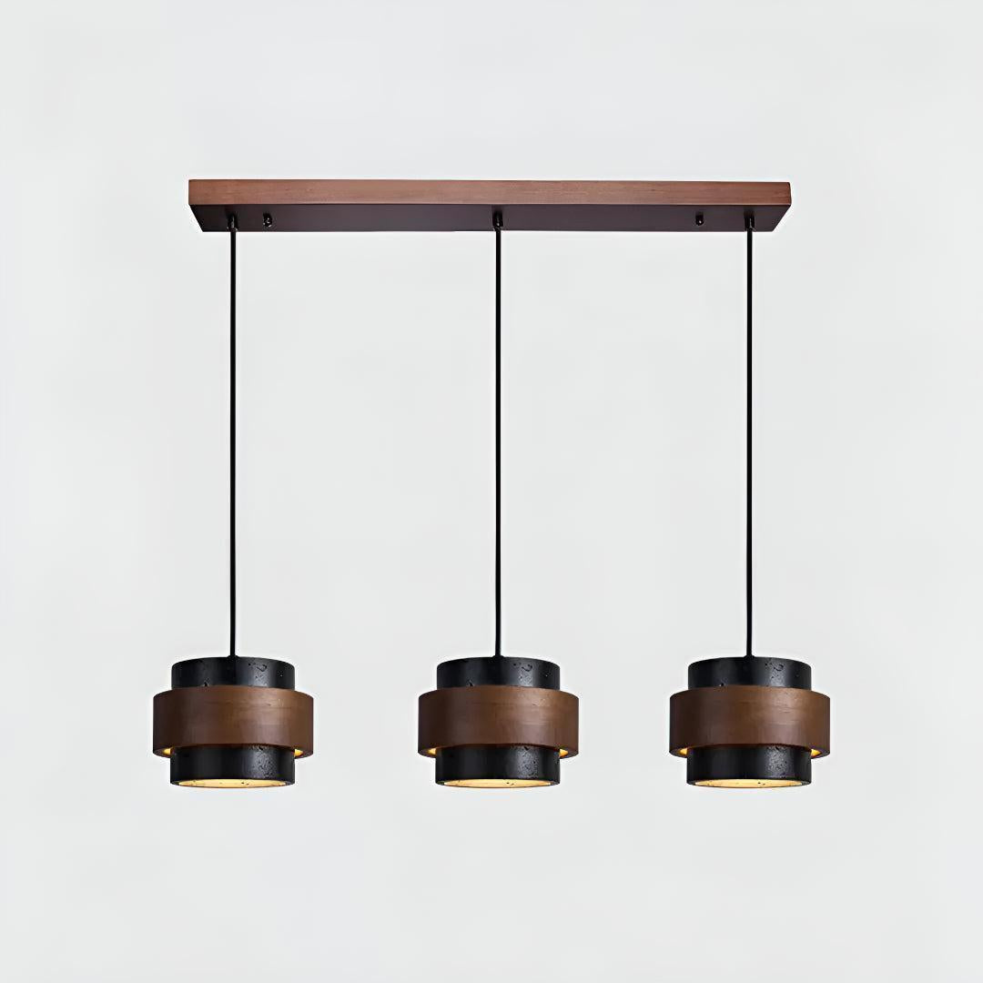 Travertine Pendant Light With Cylindrical Design