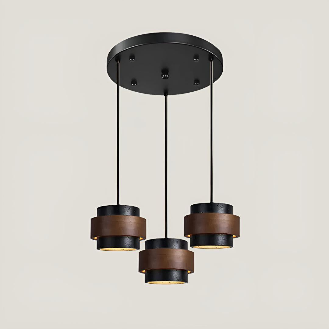 Travertine Pendant Light With Cylindrical Design