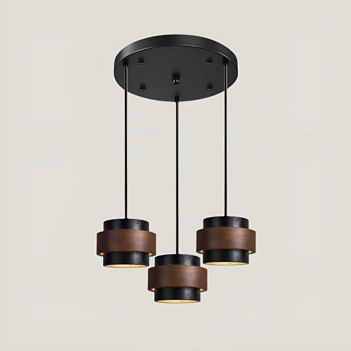 Travertine Pendant Light With Cylindrical Design