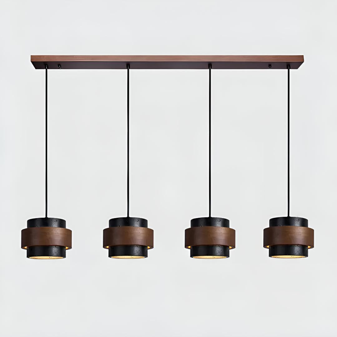 Travertine Pendant Light With Cylindrical Design