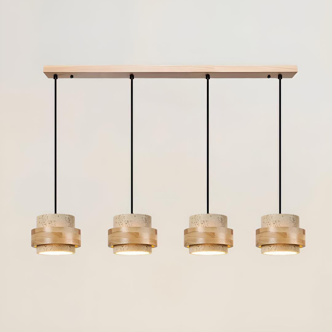 Travertine Pendant Light With Cylindrical Design