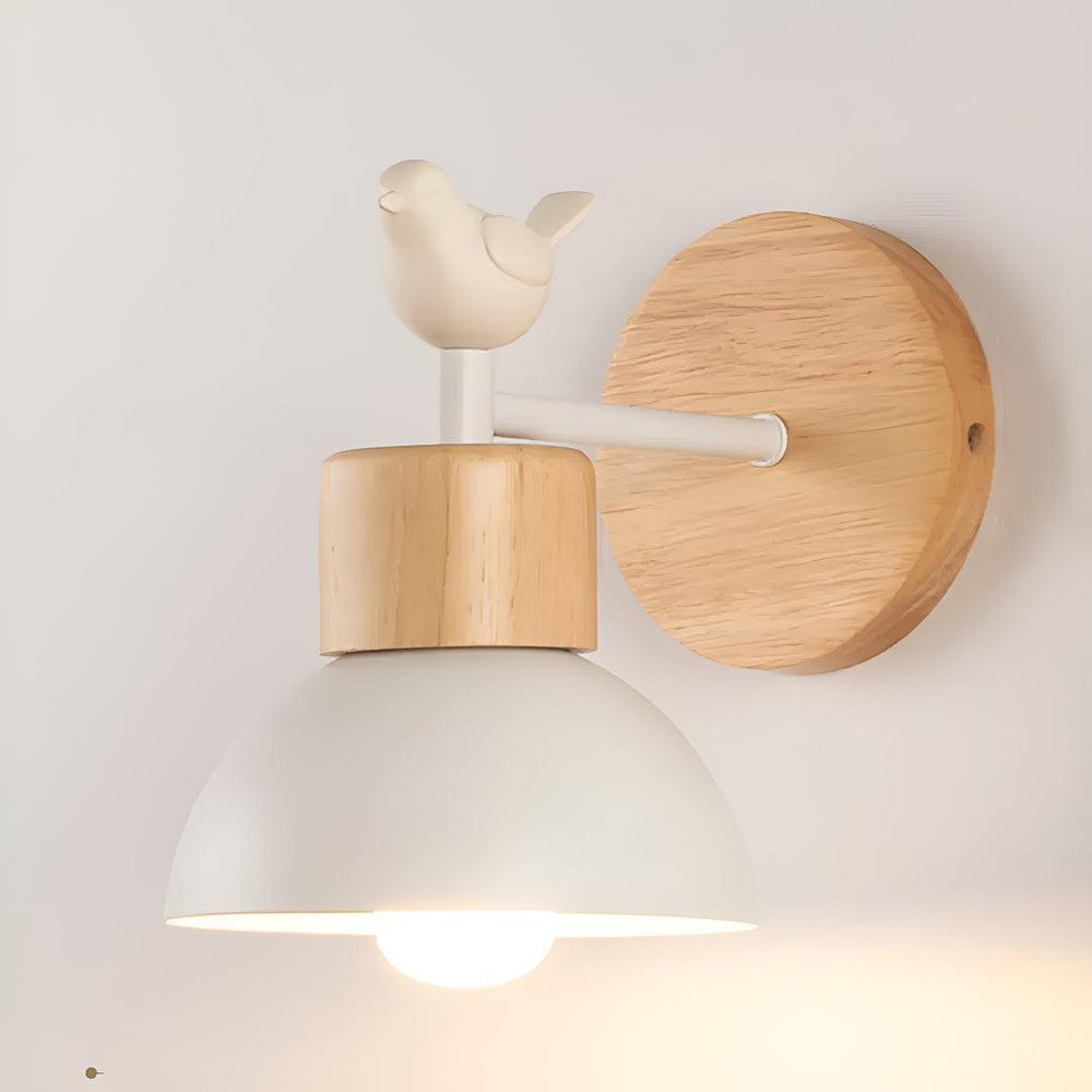 Wall Light Globe With Bird And Pull Cord Switch
