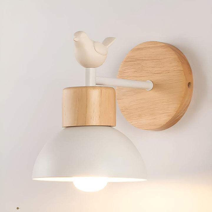 Wall Light Globe With Bird And Pull Cord Switch