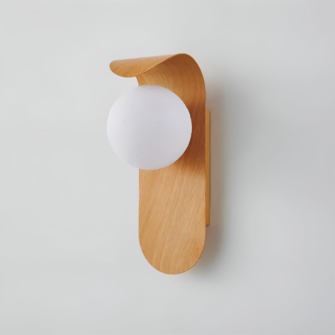 Wall Light With Curved Design And Glass Globe
