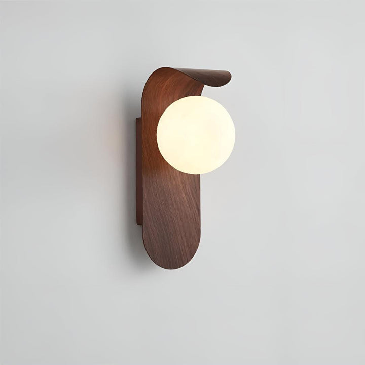 Wall Light With Curved Design And Glass Globe