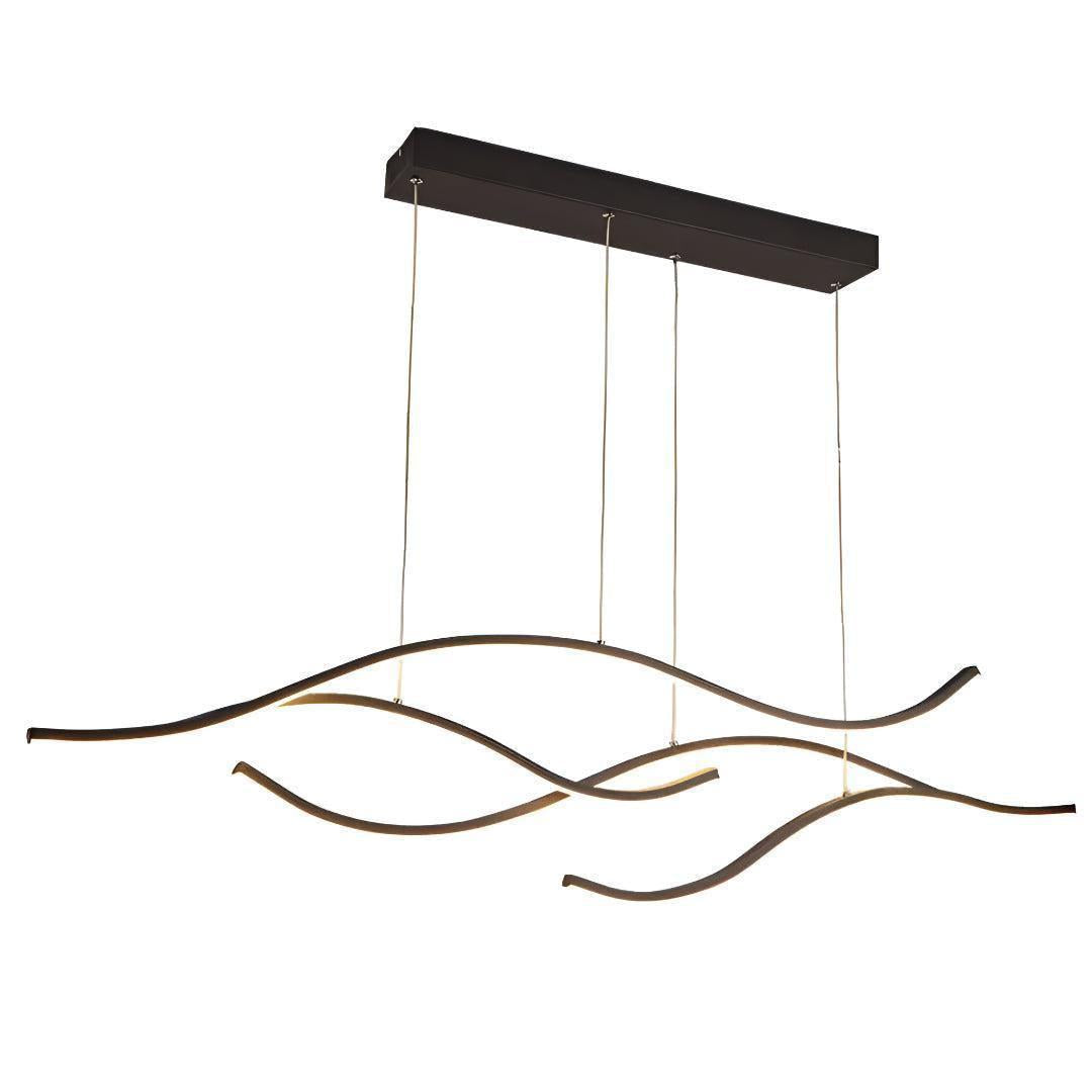Wave Designed Linear Pendant Light For Kitchen Island