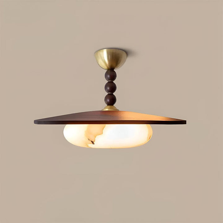 Wooden Ceiling Light With Rustic Design And Ambient Illumination